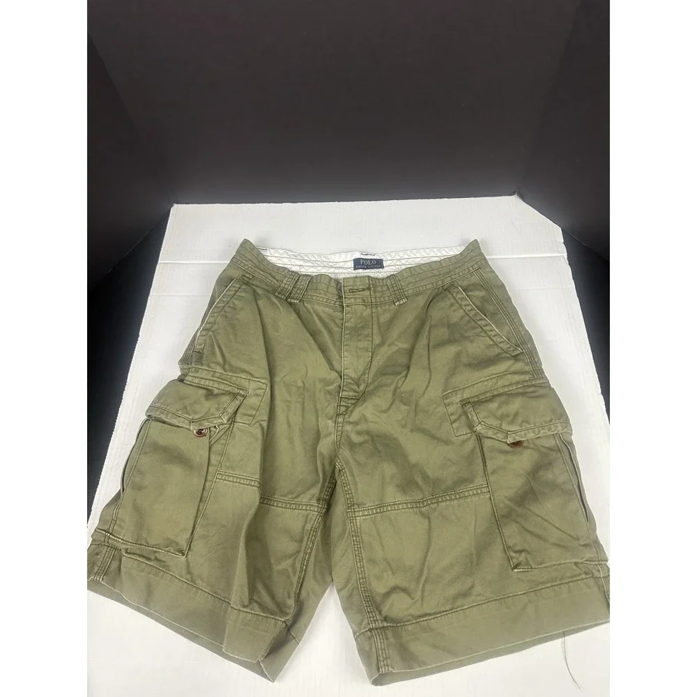 Polo Ralph Lauren Cargo Shorts Mens 33x10 Green Combat Military Army Outdoor